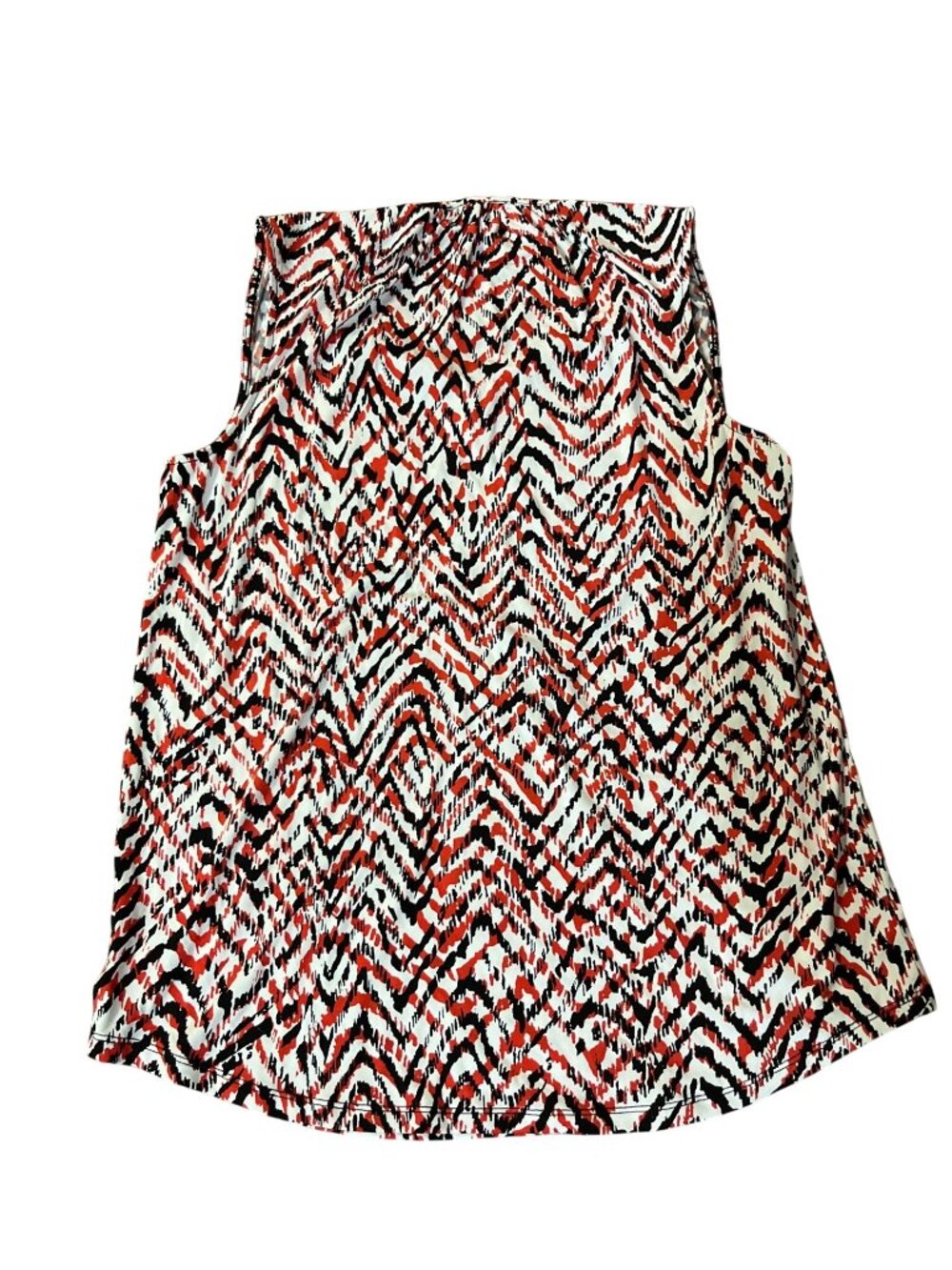 Jones New York Sleeveless Blouse L Red Black Abstract Chain Neck Used - Picture 12 of 14